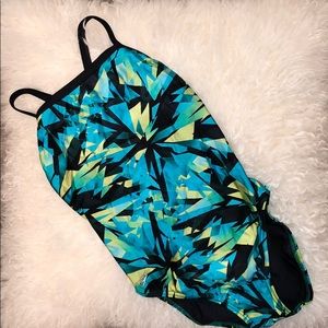 🌻Speedo • Green and yellow one piece🌻